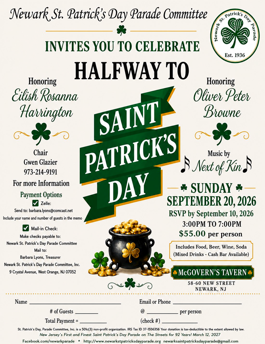 Newark St. Patrick's Day Parade – Halfway to St. Patrick's Day Celebration